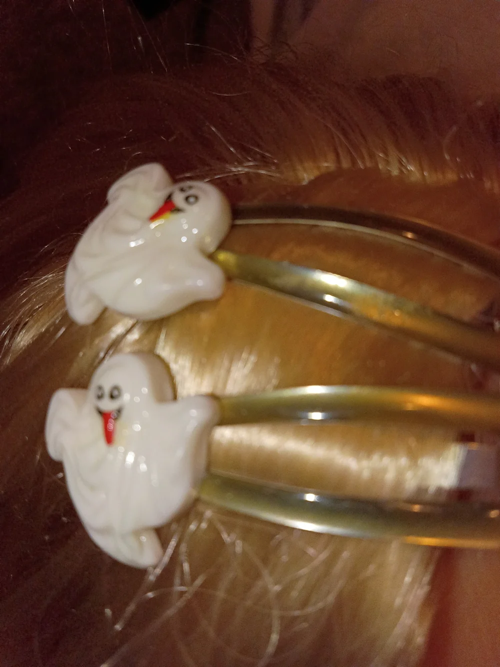Cute White Ghost Hair Clips for Kids - Pack of 2